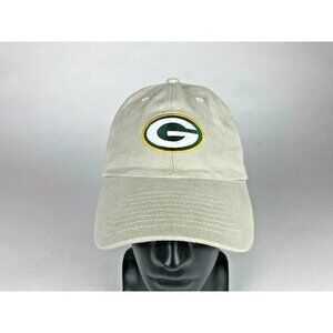 NFL Mens Beige Adjustable Round Bill Screw Patch Strapback Baseball Cap One Size